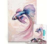 Rompecabezas de Acuarela con ilustración de pez Betta para Adolescentes 1000 Piezas Divertido y Estimulante con componentes Resistentes y de Corte Limpio Ideal para Crear un Ambiente Acogedor