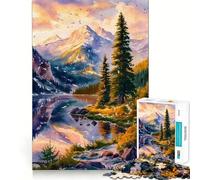 Rompecabezas de Acuarela con Paisaje Natural para Adolescentes 1000 Piezas Divertido Juego de Memoria Superficie Lisa sin Rebabas Regalo de cumpleaños Juguete para ejercitar la Mente (38x26cm)