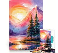 Rompecabezas de Acuarela con paisajes Naturales para Adultos 1000 Piezas Juego para estimular la Mente tamaño Uniforme Piezas precisas Ideal para Viajar ejercitar la Mente