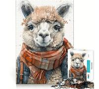 Rompecabezas de Acuarela de Alpaca para Adultos,1000 Piezas,estimulación Mental,Juego de Corte preciso,alineación, Actividad para Fortalecer los Lazos Familiares (38x26cm)