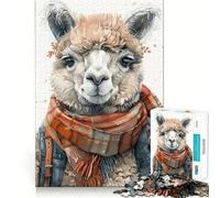 Rompecabezas de Acuarela de Alpaca para Adultos,1000 Piezas,Juego de Memoria,Ajuste, Compacto,Ideal para Jugar en Familia (38x52cm)