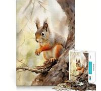 Rompecabezas de Acuarela de Ardilla para Adultos, 1000 Piezas, Juguete Inteligente, Divertido y Casual, Corte preciso, Regalo artístico 38x26cm