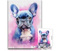Rompecabezas de Acuarela de Bulldog francés, 1000 Piezas, para Adolescentes, Juego de Aprendizaje de Pensamiento estratégico, Regalo Ideal para Cualquier Evento, tamaño 50x75cm
