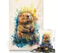 Rompecabezas de Acuarela de castores, 1000 Piezas para Adultos Fomenta la concentración, desarrolla la Habilidad y aprovecha Bien el Tiempo ¡Encaja a la perfección! Sorpresa navideña (50x75cm)