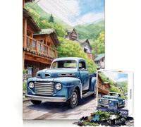 Rompecabezas de Acuarela de Coches, 1000 Piezas, para Adolescentes, con Buena Memoria, fácil relajación, Bordes limpios, Ideal para una Navidad Alegre (38x52cm)