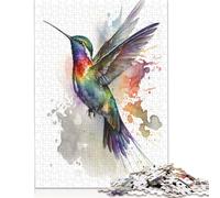 Rompecabezas de Acuarela de colibrí, desafiante y Estimulante, de cartón Premium para Adultos y Adolescentes, 1000 Piezas (26 x 38 cm)