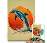 Rompecabezas de Acuarela de Delfines de 1000 Piezas para Adolescentes Diversión tamaño Uniforme Piezas precisas Actividad Relajante para Grupos en Interiores (38x26cm)