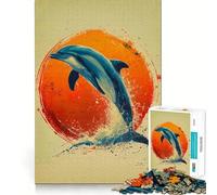 Rompecabezas de Acuarela de Delfines para Adultos 1000 Piezas Juego Mental Divertido con tecnología Avanzada de Corte láser desafío entretenido para el Tiempo de Espera (50x75cm)