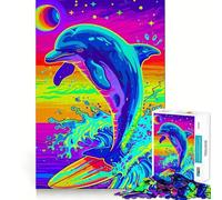 Rompecabezas de Acuarela de Delfines para Adultos 1000 Piezas para desarrollar la Memoria Divertido de Alta precisión fácil de Aprender para Disfrutar en Familia (50x75cm)