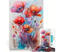 Rompecabezas de Acuarela de Flores Silvestres para Adultos,1000 Piezas,estimulación Mental,Juego de Corte preciso,alineación, Actividad para Fortalecer los Lazos Familiares (38x52cm)