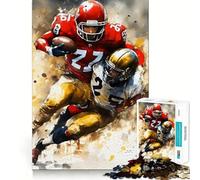 Rompecabezas de Acuarela de fútbol Americano,1000 Piezas,Juego de Habilidad Mental,Corte láser, Tiempo Tranquilo,Ejercicio Mental en casa (50x75cm)