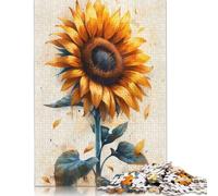 Rompecabezas de Acuarela de Girasol, Rompecabezas Rectangular de Papel Entrelazado preciso para Adultos y niños, 1000 Piezas (26 x 38 cm)