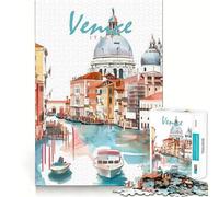 Rompecabezas de Acuarela de la Ciudad de Venecia para Adultos,1000 Piezas Desarrolla la Memoria y es Divertido Troquelado de Alta precisión Fácil de Aprender Disfrute en Familia (50x75cm)