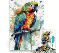 Rompecabezas de Acuarela de Loro Percha de 1000 Piezas para Adultos y Adolescentes Juguete de lógica Tiempo de relajación Corte de precisión Regalo Ideal (38x26cm)