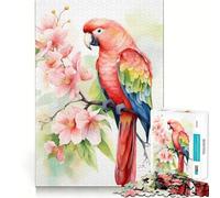 Rompecabezas de Acuarela de Loros de 1000 Piezas para Adultos Juguete de lógica Fina, silencioso y Divertido Bordes limpios Regalo Memorable (38x52cm)