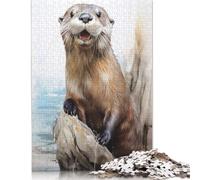 Rompecabezas de Acuarela de Nutria Marina, 100% cartón Reciclado, para niños y Adultos a Partir de 12 años, 1000 Piezas (75 x 50 cm)