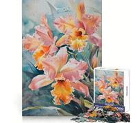 Rompecabezas de Acuarela de orquídeas de 1000 Piezas para Adultos Juguete cognitivo para Fortalecer los Lazos afectivos Patrón de ensamblaje Artículo de Deseo de Papá Noel (38x52cm)