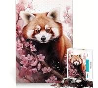 Rompecabezas de Acuarela de Panda Rojo de 1000 Piezas para Adultos Fortalece la Memoria Ideal para Grupos Bordes limpios Regalo Elegante (38x52cm)