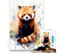 Rompecabezas de Acuarela de Panda Rojo de 1000 Piezas para Adultos Mejora la Memoria Diversión Relajante Corte de Primera Calidad Regalo Memorable (50x75cm)