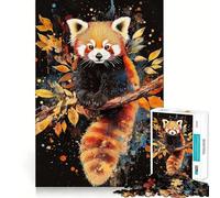 Rompecabezas de Acuarela de Panda Rojo de 1000 Piezas para Adultos Que fortalecen la Memoria, Ideales para divertirse en Grupo, con Bordes limpios y un diseño Elegante (38x52cm)