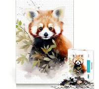 Rompecabezas de Acuarela de Panda Rojo para Adolescentes, 1000 Piezas, estimula la Memoria, Momentos de Tranquilidad, Corte Premium, Regalo de cumpleaños (38x26cm)