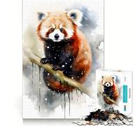 Rompecabezas de Acuarela de Panda Rojo para Adultos, 1000 Piezas, Juguete Intelectual, Tiempo Acogedor, Corte de Calidad, (38x26cm)