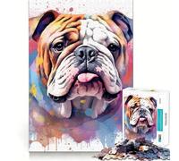 Rompecabezas de Acuarela de Perro Pitbull para Adultos, 1000 Piezas, Juego Mental, Juguete para aliviar la ansiedad, Arte de Corte preciso, Coleccionable (38x52cm)