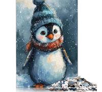 Rompecabezas de Acuarela de pingüino, Rompecabezas Rectangular de Papel para Adultos y Adolescentes, 1000 Piezas (75 x 50 cm)