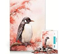 Rompecabezas de Acuarela de pingüinos de 1000 Piezas para Adolescentes, Juguete de lógica, Tren, Ligero, Relajante, Corte Suave, decoración de Pared (38x52cm)