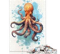 Rompecabezas de Acuarela de Pulpo, desafiante y Estimulante, de cartón 100% Reciclado, Ideal para Adultos y niños, 1000 Piezas (26 x 38 cm)