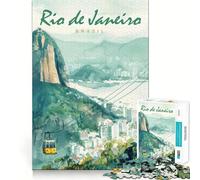 Rompecabezas de Acuarela de Río de Janeiro para Adolescentes, 1000 Piezas, Potencia la Memoria, Momentos de Tranquilidad, Corte Premium, Regalo de cumpleaños (38x52cm)