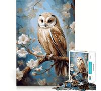 Rompecabezas de Acuarela de un búho en una Rama 1000 Piezas Juego Interactivo para estimular el Pensamiento Cierre Seguro sin Piezas Sueltas desafío Mental para el hogar (38x26cm)