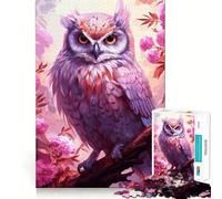 Rompecabezas de Acuarela de un búho en una Rama para Adolescentes 1000 Piezas Juego para estimular la Mente Montaje Firme y Seguro Actividad para Fortalecer los Lazos Familiares (38x26cm)