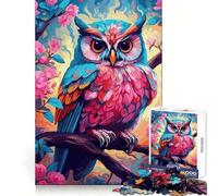 Rompecabezas de Acuarela de un búho en una Rama para Adolescentes, 1000 Piezas, lógica, Pensamiento, Tranquilidad, Cierre sin Costuras, Regalo navideño (38x52cm)