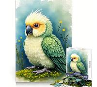 Rompecabezas de Acuarela de un Loro con Flores Amarillas, 1000 Piezas, para Adolescentes, para desarrollar la Capacidad de razonamiento, un Escape Tranquilo, Corte preciso, Regalo Original (38x26cm)