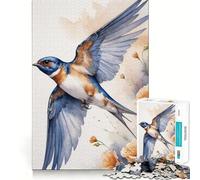 Rompecabezas de acuarela de una golondrina en vuelo 1000 piezas juguete creativo para desarrollar la habilidad componentes resistentes y de corte limpio ideal para viajar juego mental regalo (38x26cm)