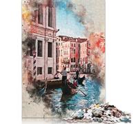 Rompecabezas de Acuarela de Venecia, Italia, 1000 Piezas, dificultad Alta, Juegos educativos, Juguetes, (38 x 26 cm)
