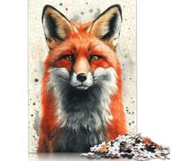 Rompecabezas de Acuarela de Zorro Rojo, desafío difícil, 100% cartón Reciclado, Ideal para Mujeres y Hombres, Regalo para el Día de la Madre, 1000 Piezas (75 x 50 cm)