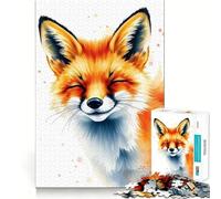 Rompecabezas de Acuarela de Zorro Sonriente, 1000 Piezas, para Adolescentes, Juguete Inteligente, pasatiempo en casa, Corte preciso, Regalo Original 38x26cm