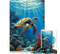 Rompecabezas de Acuario de Tortugas Marinas de 1000 Piezas para Adolescentes Refuerza la Memoria, Calma y relajación Bordes de Calidad (38x26cm)