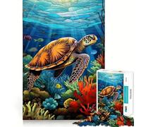 Rompecabezas de Acuario de Tortugas Marinas de 1000 Piezas para Adolescentes Refuerza la Memoria, Calma y relajación Bordes de Calidad (50x75cm)