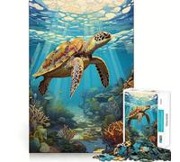Rompecabezas de Acuario de Tortugas Marinas para Adolescentes, 1000 Piezas, fortalece la Memoria, pasatiempo Tranquilo, Regalo Festivo (50x75cm)