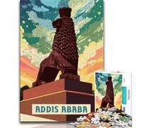 Rompecabezas de Addis Abeba de 1000 Piezas para Adultos, un Juego desafiante y Familiar con Piezas de Formas aleatorias Totalmente entrelazadas de 50x75cm