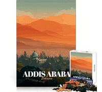 Rompecabezas de Addis Abeba, Etiopía, para Adolescentes, 1000 Piezas, estimulación Cerebral, escapada Relajante, Corte Premium, Regalo navideño (38x52cm)