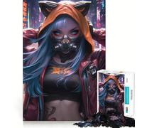 Rompecabezas de Adolescentes con máscaras de neón Estilo Street Fighter, 1000 Piezas, Juego Inteligente, Relajante, para armar, Regalo Encantador (50x75cm)