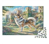 Rompecabezas de Adulto de 1000 Piezas de Pastor de Asia Central | Papel Reciclado Perro Ante Castillo Viejo Juego Familiar Divertido y Desafiante 52x38cm/1000pcs