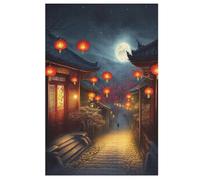 Rompecabezas de adultos linterna china 1000 piezas rompecabezas de madera para niños a partir de 12 años de edad, juego educativo familiar (78×53cm)