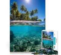 Rompecabezas de Agua de Paradise Beach para Adultos, 1000 Piezas, Juguete de lógica Resistente, Tiempo de Calidad, Bordes definidos, Regalo Ideal (38x26cm)