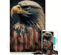 Rompecabezas de águila Calva Americana de 1000 Piezas Diversión para ejercitar la Mente Piezas sin Rebabas y de Corte Limpio Actividad Absorbente para Noches tranquilas (50x75cm)