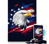 Rompecabezas de águila Calva Americana de 1000 Piezas para Adultos Divertido Juego de Memoria Artesanía de Corte experta Actividad Relajante para Grupos en Interiores (38x52cm)